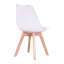 Modern Dining Table And Chair Sets - White Table - Set Of 6 Upholstered Chairs - Wooden Legs - For Kitchens And Dining Rooms-1356179783