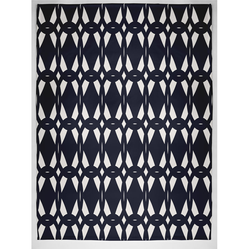 Eilish Plain Weave / Muslin Throw Blanket, Navy