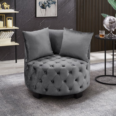 Chaise d'appoint contemporaine rembourrée et capitonnée