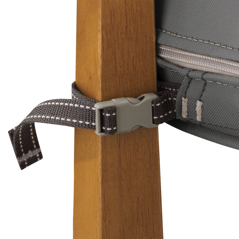 Pina Outdoor Dining Chair Seat Cushion, Light Charcoal Gray, 3" H x 23" W x 20" D