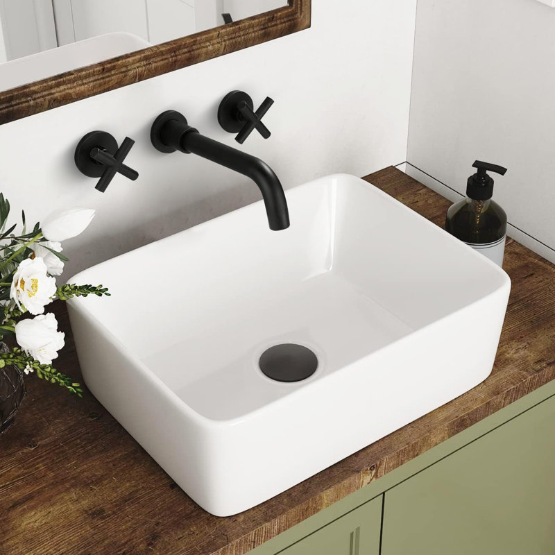 2-handle Bathroom Faucet with Drain Assembly, Matte Black