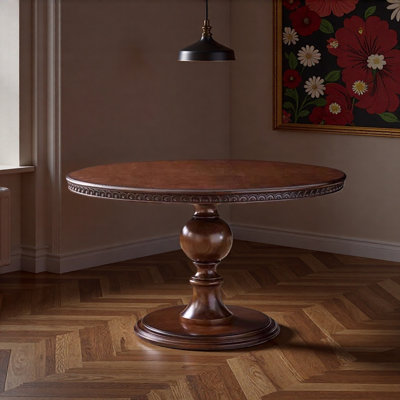 Table ronde classique en bois massif d'érable américain