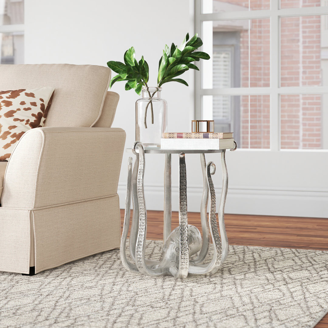 Halma Glass Figurine End Table Beachcrest Home™ 