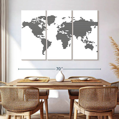 Carte du monde Aliaz BW Stripes