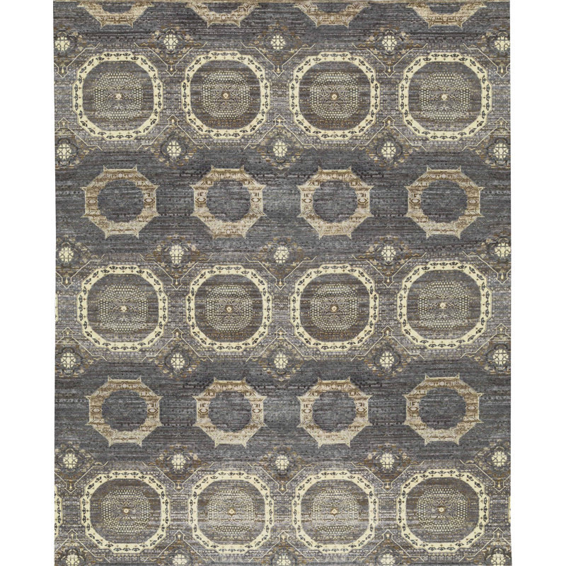 Hand-Knotted High-Quality Gray Area Rug