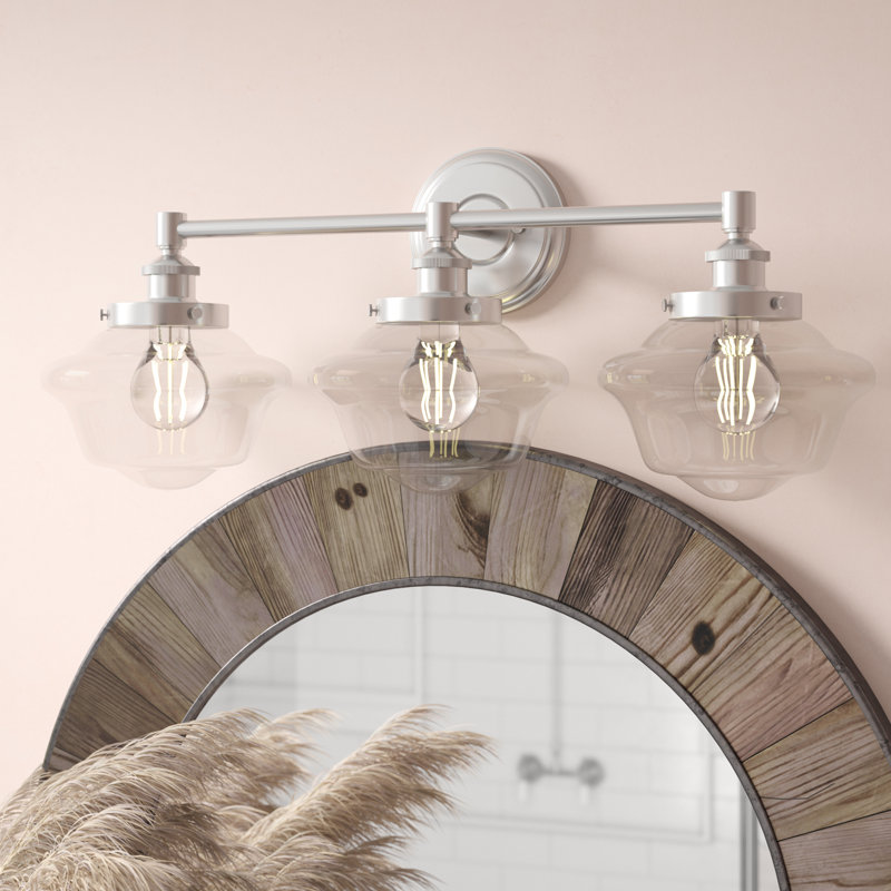 Sille 3 - Light Dimmable Vanity Light, Brushed Nickel, Clear, Yes