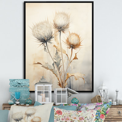 Décoration murale Thistle Mute Beige Beige III - chardon