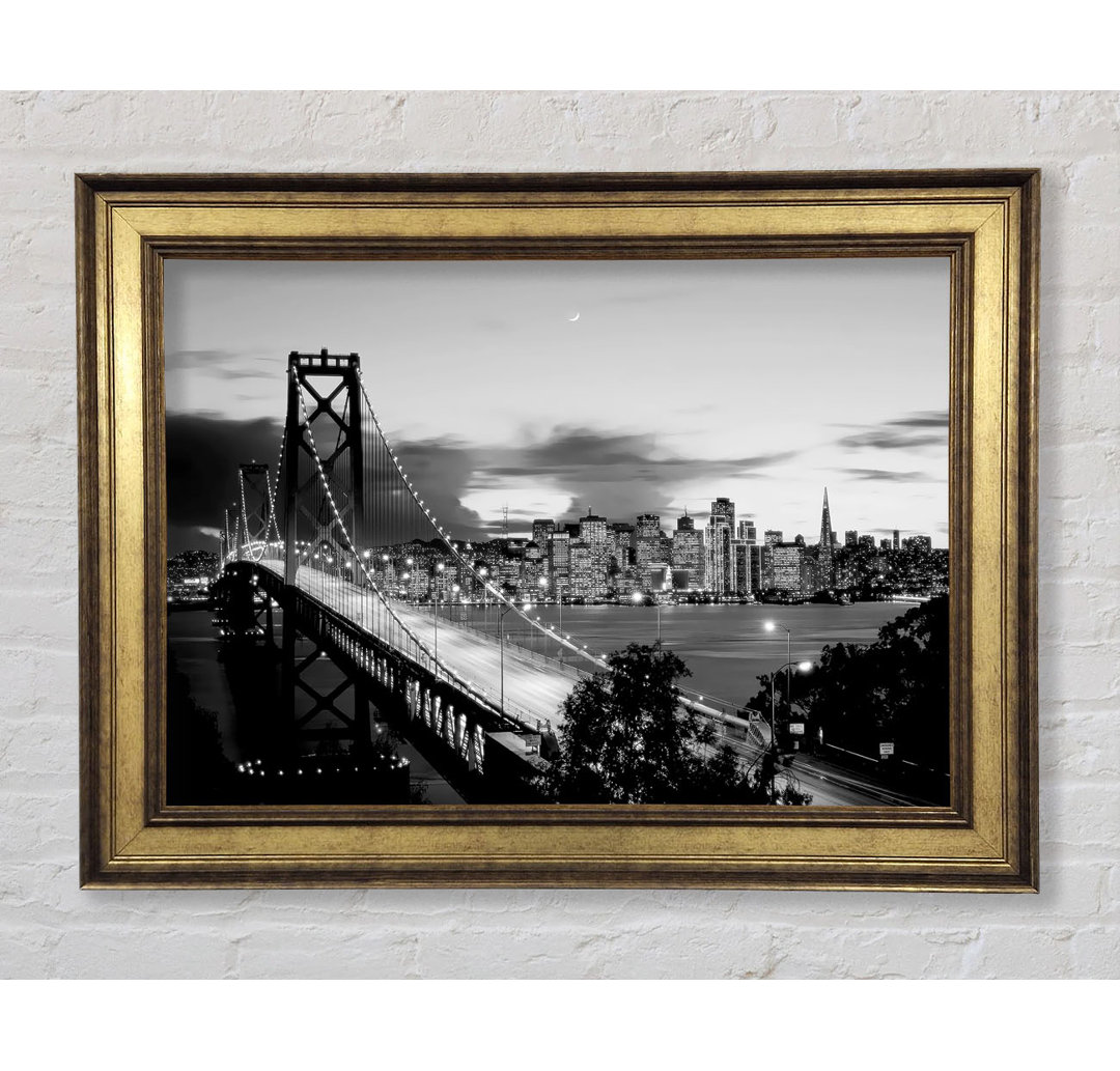 New York City von der Brooklyn Bridge B N W - Einzelne Bilderrahmen Kunstdrucke