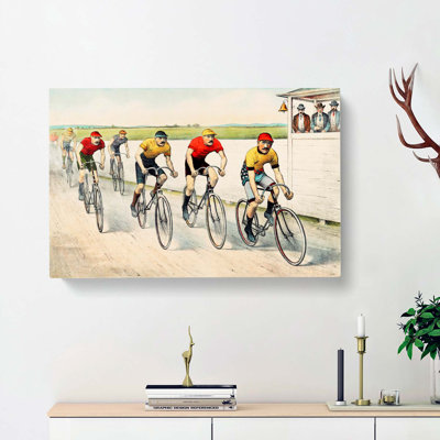 Bicycle Race by John Cameron - Wrapped Canvas Painting