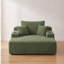 Méridienne convertible en velours côtelé vert avec porte-gobelet, accoudoirs larges et coussins décoratifs - canapé-lit sans assemblage pour le salon