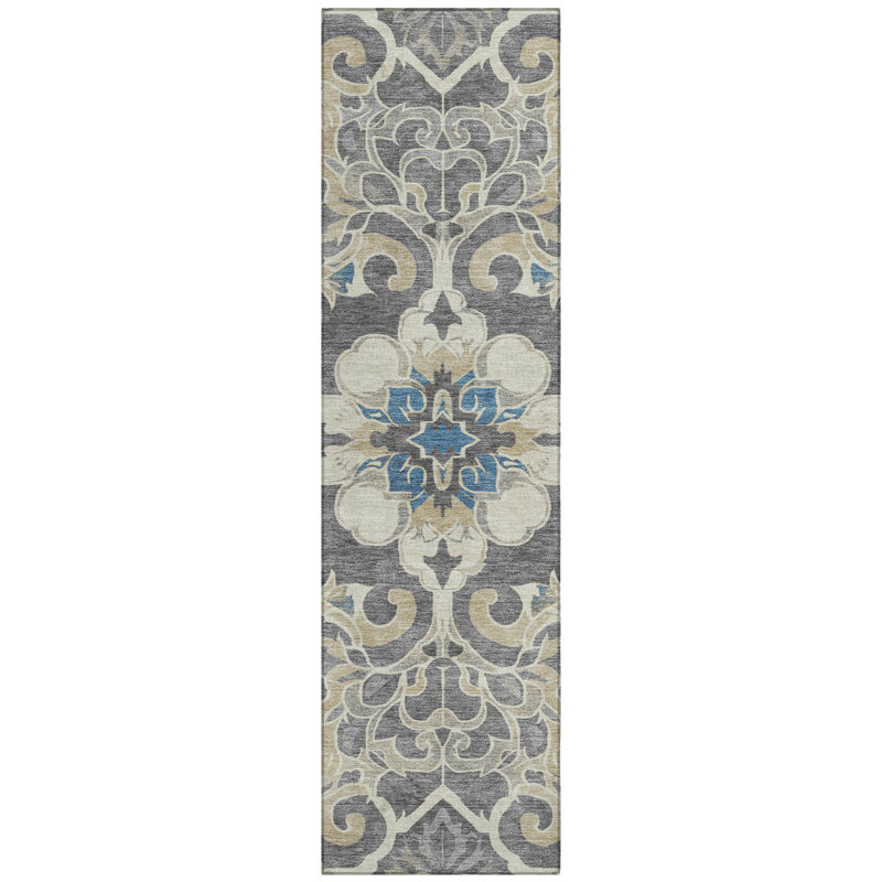 Machine Washable Indoor/Outdoor Xhevrie Beige Rug, Runner 2'3" x 7'6"
