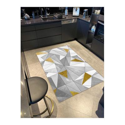 Tapis tissé à la main en verre triangulaire de couleur claire lavable à la machine