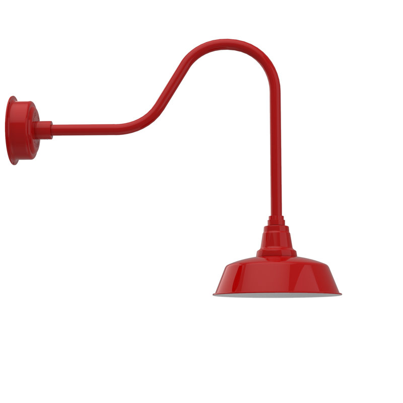Luminaire de grange d'extérieur Vandervliet, Blanc, 25.625" H x 27" W x 10.25" D
