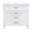 Ensemble de meuble-lavabo 36 po en bois massif et panneau de fibres à densité moyenne avec évier, armoire de rangement robuste avec portes à fermeture en douceur et 3 tiroirs (blanc / noir / vert)-2048689753