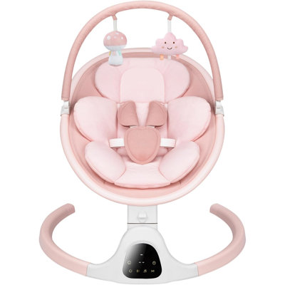 Baby Swing for Infants,5 Speeds,10 Lullabies,5-Point Harness,Electric Rocking Chair for Toddlers with Bluetooth,Remote Control,Touch Panel,Pink by Ebern Designs