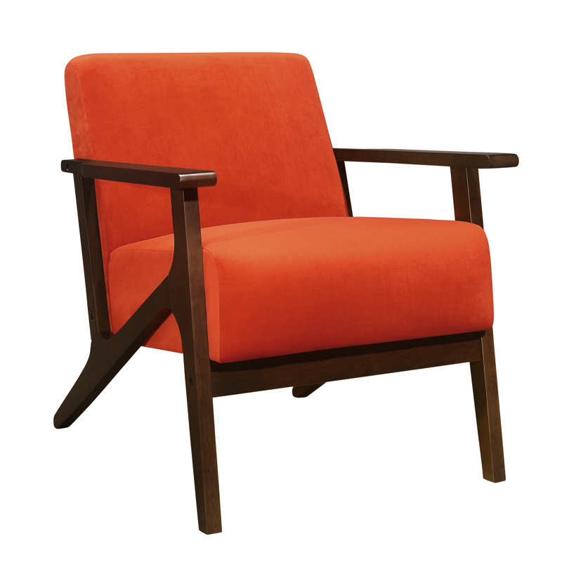 Chaise d'appoint Modern Home avec rembourrage en mousse et ressorts ensachés, ressorts en tissu d'ameublement orange, Orange