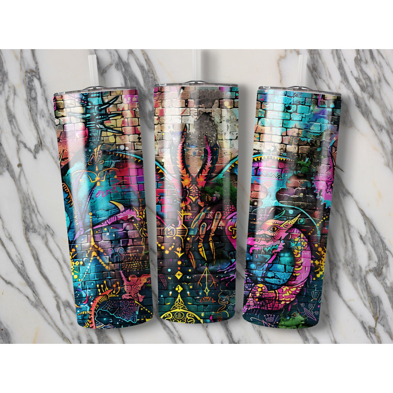 Choose Handmade Tumblers 591ml Vacuum Insulated Stainless Steel (18/8) Travel Tumbler with Straw