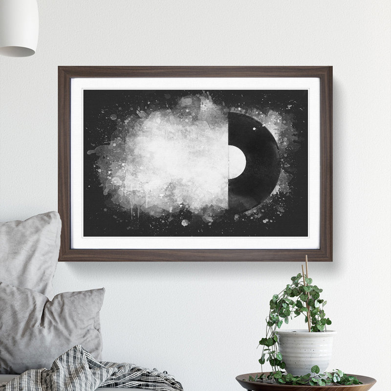 Vinyl Record 1 Piece Single Picture Frame Wall Art on MDF, 24cm H x 33cm W x 2cm D, Walnut Framed