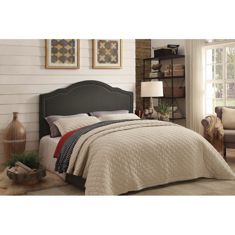 Tête de lit tapissier Mongeau, Grand, Gris foncé