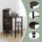 3 Piece Bar Table and Chairs Set with 6-Bottle Wine Rack
