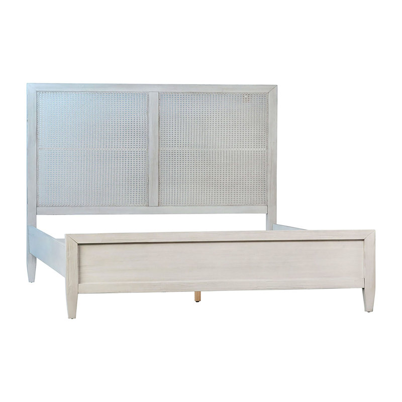 Solid Wood Panel Bed, King
