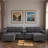 Modern U-shaped Sectional With Movable Storage Ottomans, Multifunctional Console, Bluetooth Speakers And Led Lights-1428711096