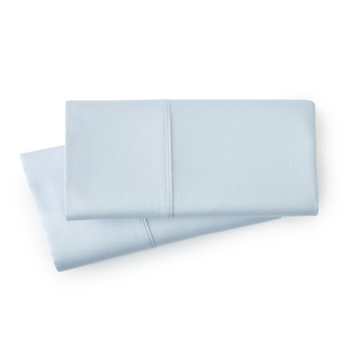 Ensemble de 2 taies d'oreiller Sweetbrier de Southshore Fine Linens, bleu, 100 % coton à fibres longues, satin 300 fils, couleur unie, lavable à la machine, format Queen/Standard