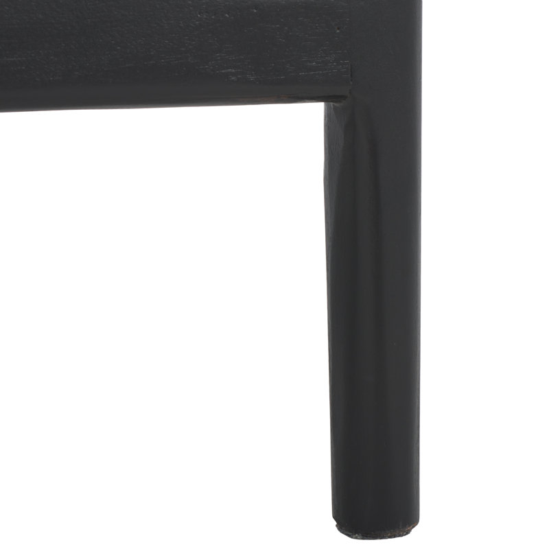 Tabouret de comptoir en bois massif Carneshia, Brun / siège blanc / structure noire