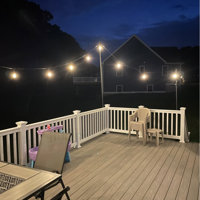 EXCELLO GLOBAL PRODUCTS Two 10 ft. White String Light Poles EGP-HD