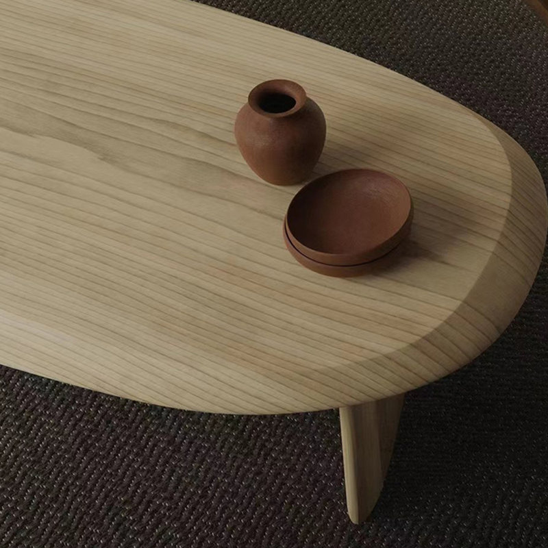 Table de bout ovale en bois massif, H 14,96 po x L 51,18 po x l 27,55 po