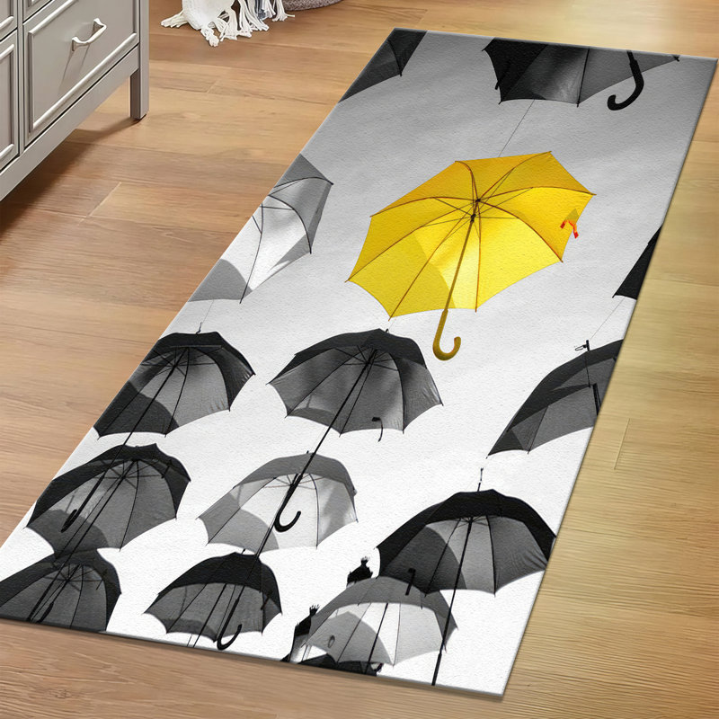 Colorful Abstract Design With Pile Soft Type Printed Rug for a Vibrant Touch to Your Home Decor, Runner 3'3" x 9'2"