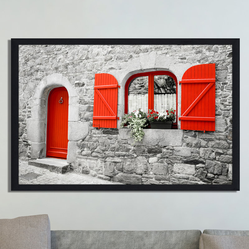 « the red door », reproduction de photo encadrée, H 35,5 po x l 51,5 po x P 0,75 po