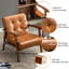 Fauteuil Mid-Century moderne en cuir artificiel touffeté de 21,65 po de large Havva-1513007544