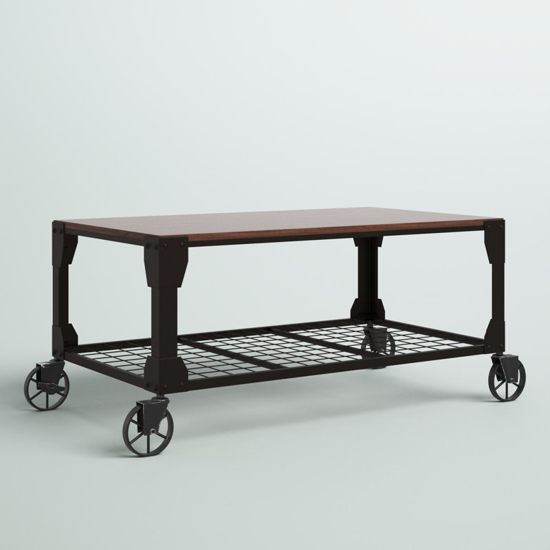 Table basse à roulettes avec rangement Izzac