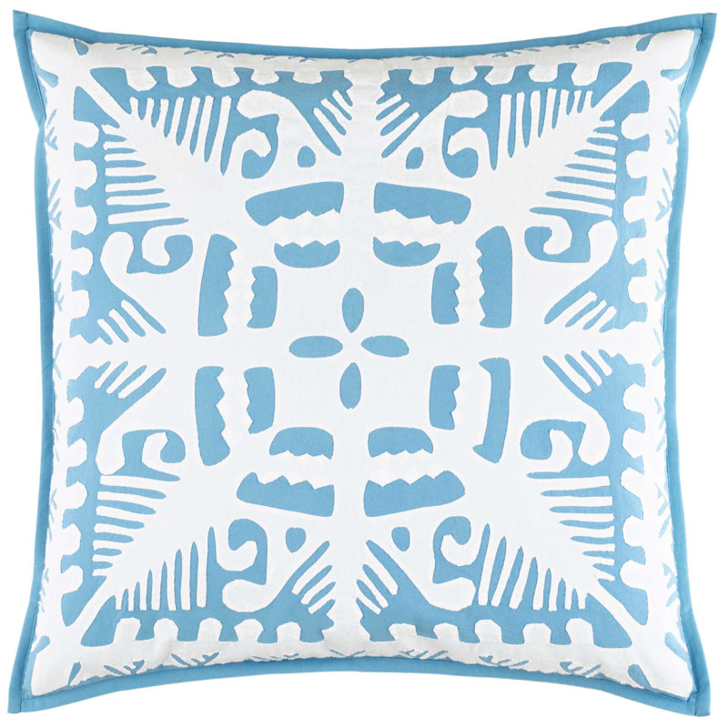 Knight Wood Cutwork Sham, Lapis, Euro
