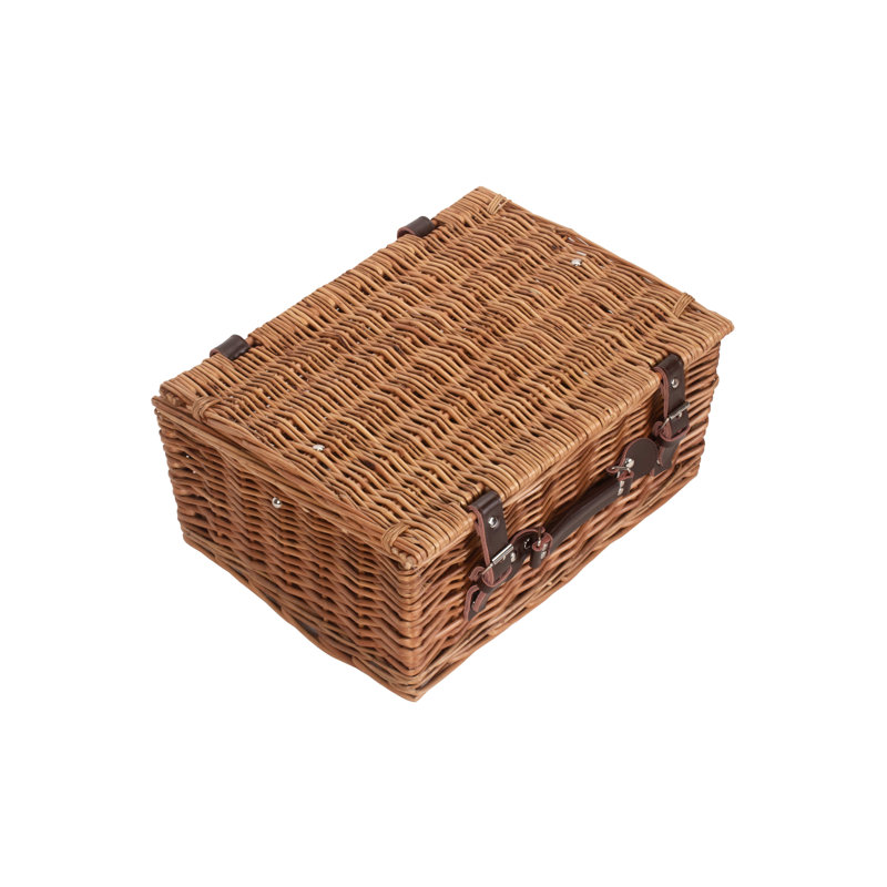 Double Steamed Empty Wicker Hamper Basket, 19cm H x 41cm W x 30cm D