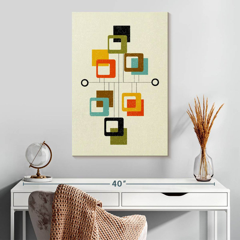 Avery Mid-Century Floating Square Shapes, 30" H x 20" W