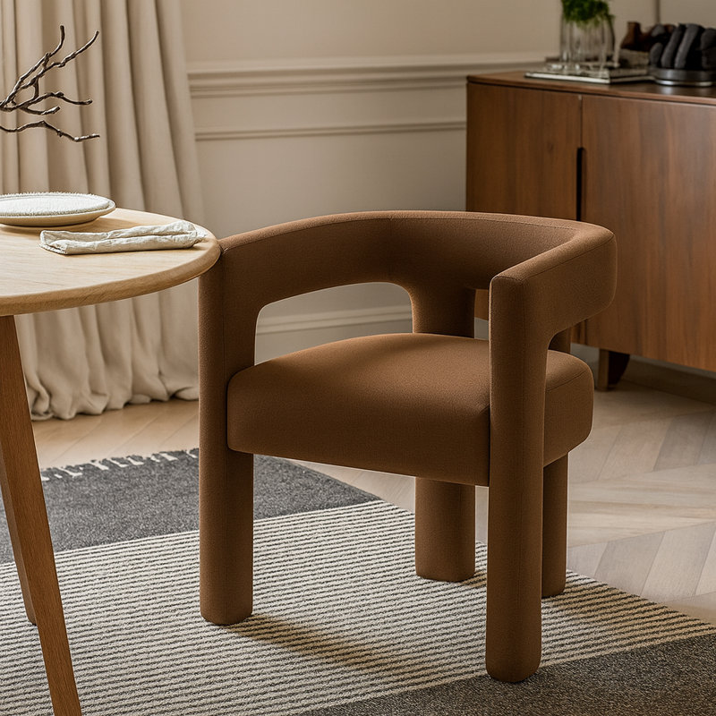 Iwinosa 18.5'' H Velvet Upholstered Armchair, Brown Velvet