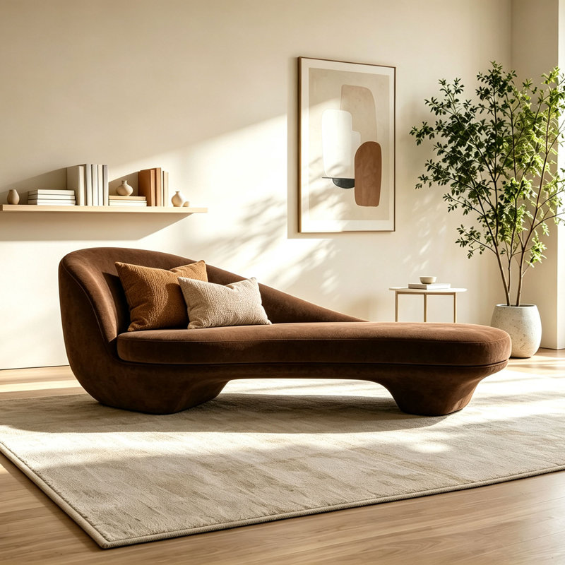 Chaise longue de loisir de style luxueux, Dark Brown