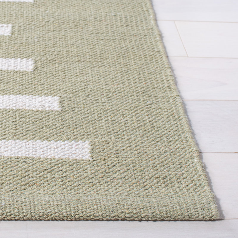 Esven Hand Woven Cotton Striped Rug, Rectangle 3' x 5'