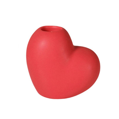 Bougeoir en céramique rouge