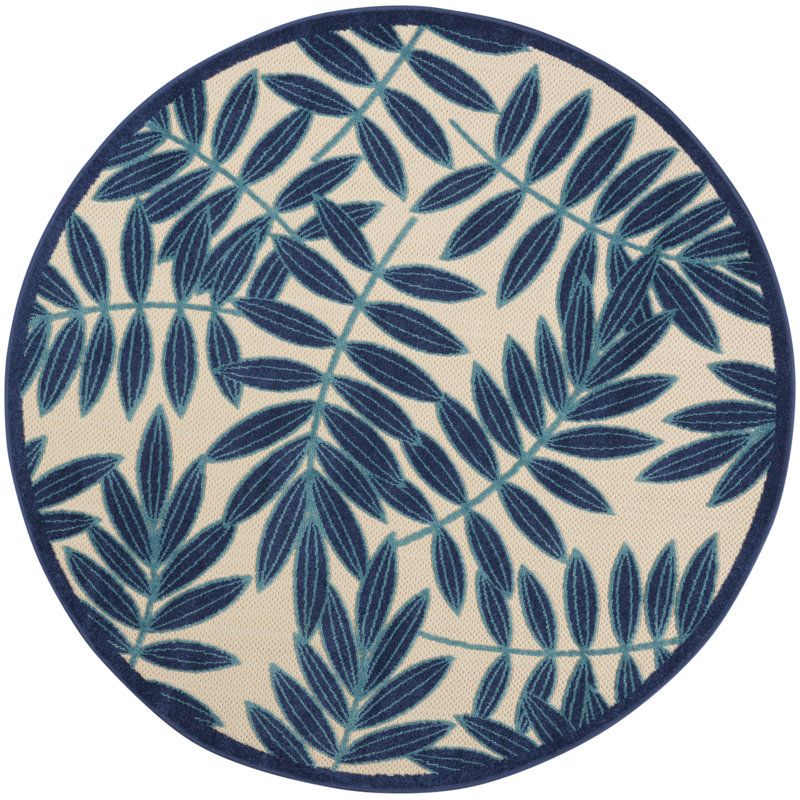 Tapis bleu marine intérieur / extérieur Eaglin, Rectangle 6 pi x 9 pi