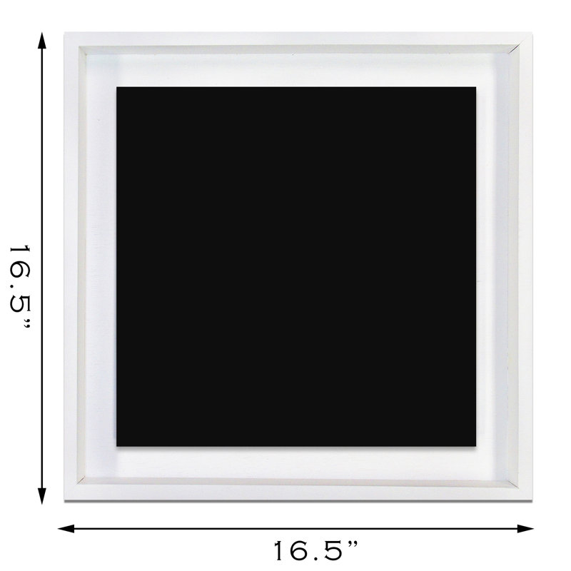 Bar Harbor Floating Platform Shadow Box, White/Black
