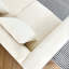 Canapé modulaire surdimensionné de 60 po à 2 places en peluche blanche (ivoire) de 60 po, canapé à assise profonde en tissu confort, 2 coussins pour le salon et la chambre à coucher