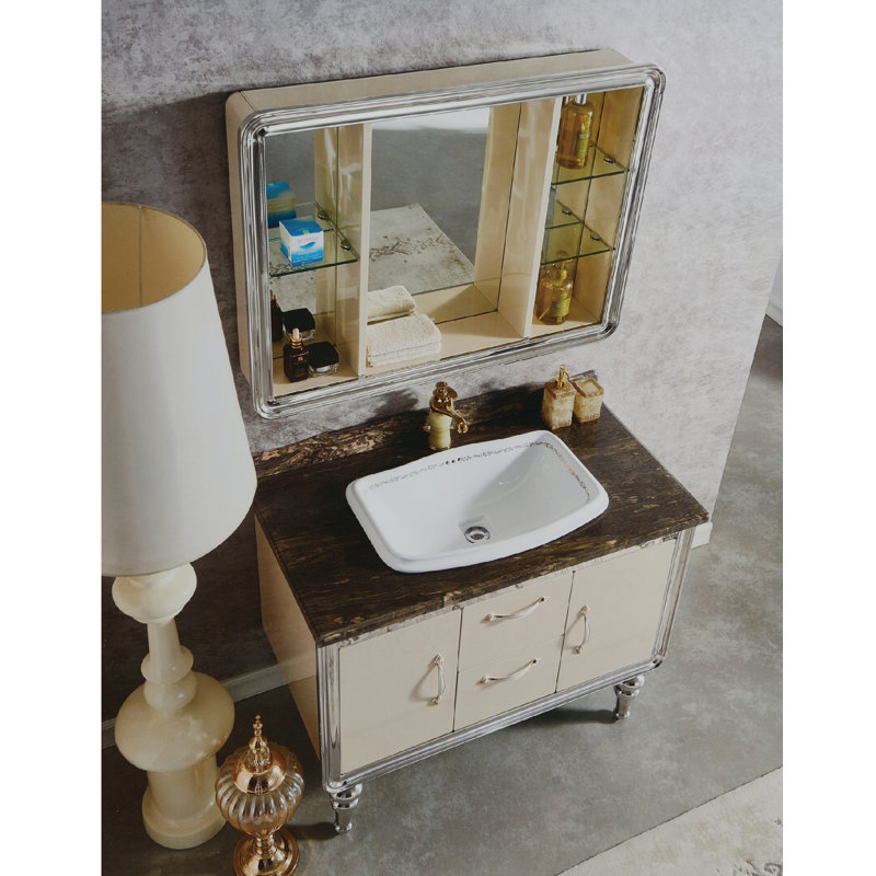 Donatello 39'' Single Bathroom Vanity with Genuine Marble Top