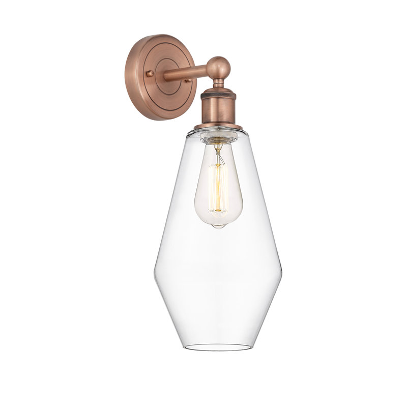 Amylea Armed Sconce, Clear, Antique Copper
