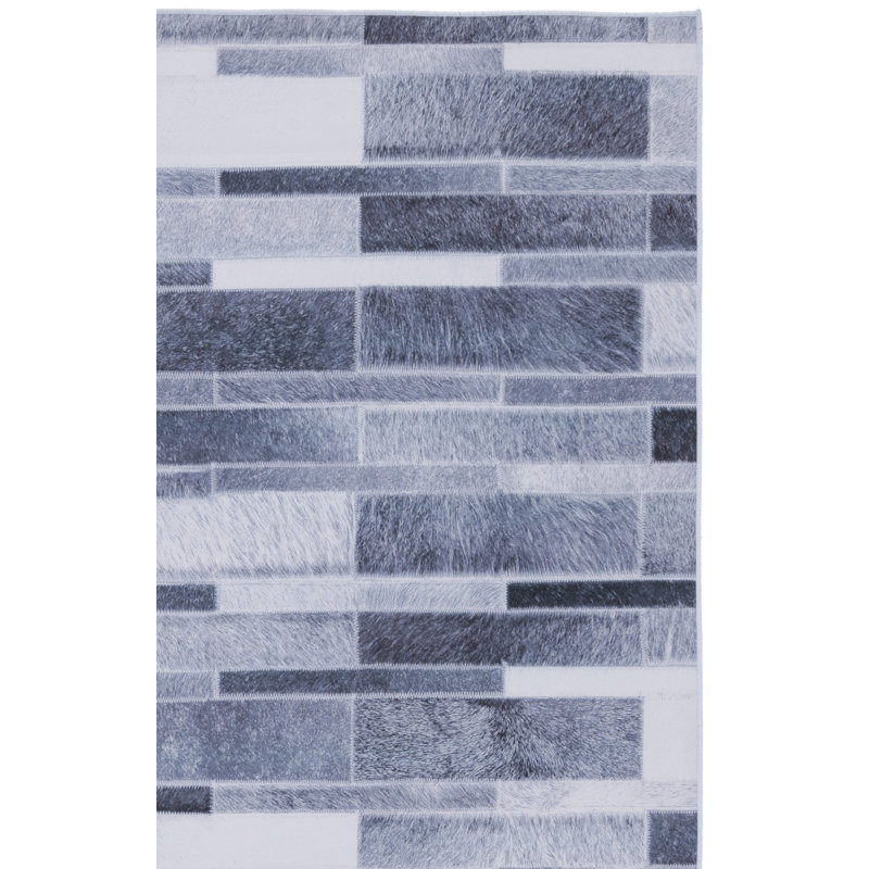 Faux Hide Performance Machine Washable Geometric Rug, Square 6'