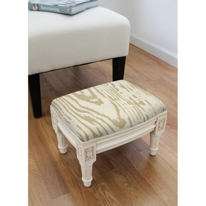 Freddy Upholstered Ottoman, Tan, White