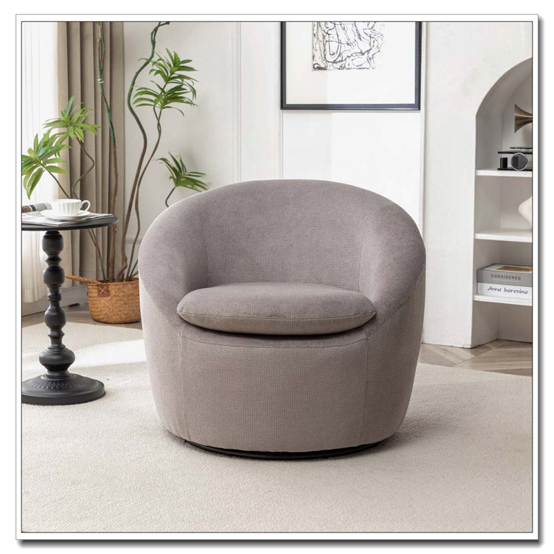 Fauteuil demi-tonneau, pivotant à 360 °, Gris