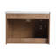 Meuble-lavabo mural avec lavabo en céramique et tablettes de rangement et 1 porte à fermeture en douceur-713415292